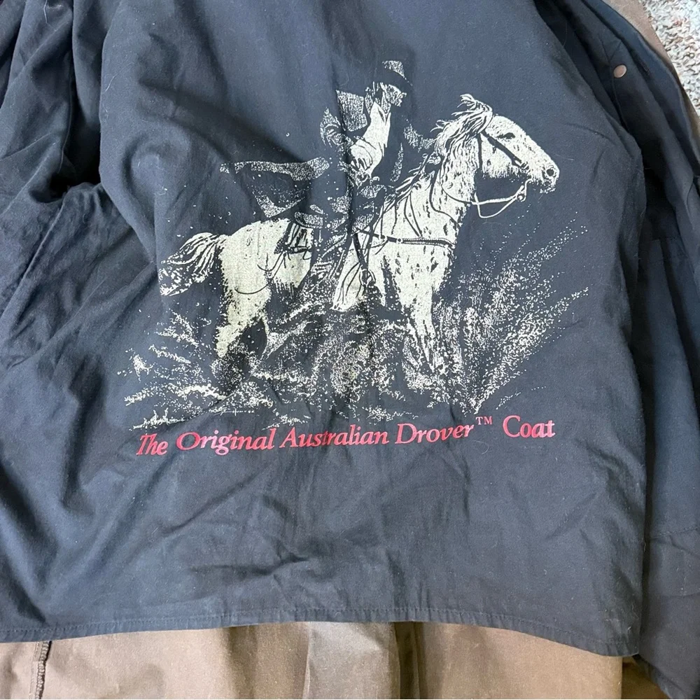 AUSTRALIAN OUTBACK COLLECTION Vintage Oilskin Drover Coat Duster Riding Unisex - Picture 14 of 16